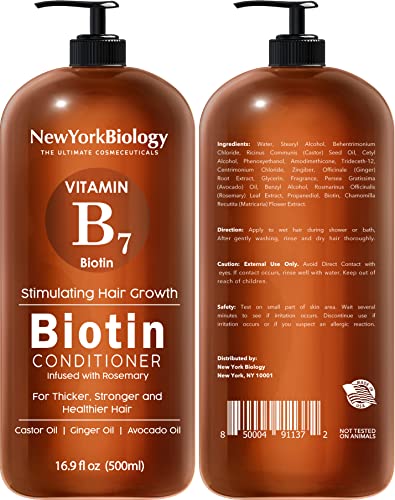 New York Biology Biotin Shampoo e Condicionador Conjunto para Crescimento do Cabelo e Cabelo - Fórmula espessante para tratamento