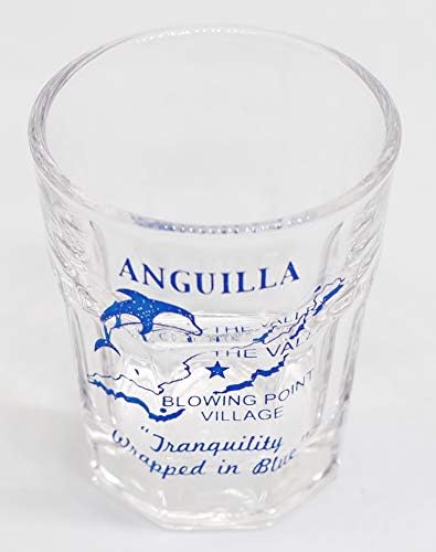 Anguilla, mapa vintage bwi vidro de tiro de esboço