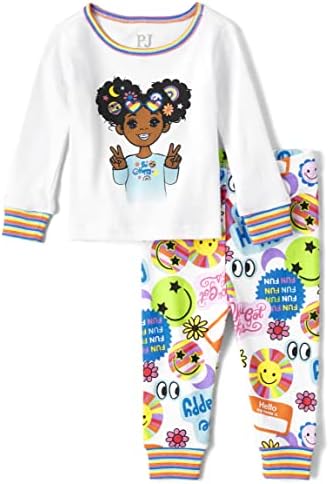 A casa infantil para crianças meninas de meninas compridas e calças Snug Fit algodão 2 peças Pijama Conjunto