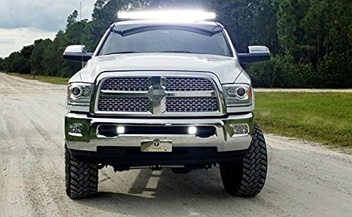 IJDMTOY LED POD FOG LUZ LUDER KIT COMPATÍVEL COM 2009-12 DODGE RAM 2500 3500, INCLUI 20W CUPE LED CREE de alta potência e suportes de montagem de abertura da grade de grade inferior