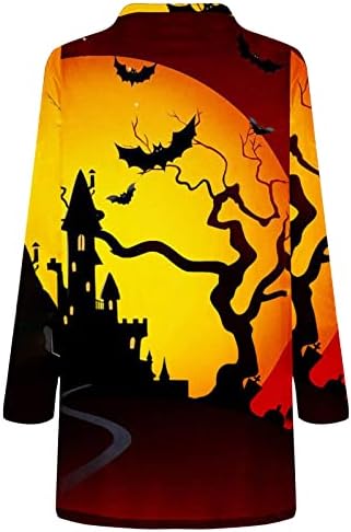 Cardigan de Halloween clássico feminino Cardigan de manga longa 3D Bloups Full Print