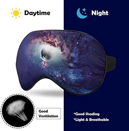 Universo e planetas Máscara para os olhos para dormir Sombra com uma cenela ajustável para a viagem para viagens de avião
