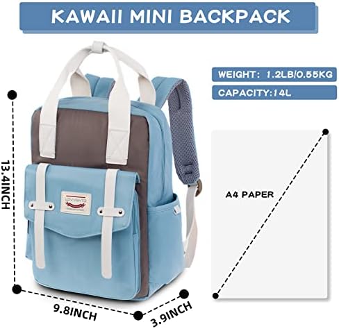 Lovvento Kawaii Backpack fofo para garotas vintage 13 ”Laptop Mackpack Lightweight Small Backpack Women Women Casual Daypack Mini Bags