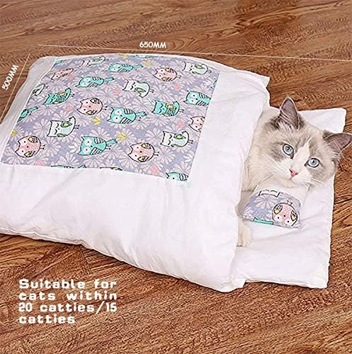 NBSXR -Casa de gato de inverno para inverno Cama pequena de animais de estimação, caverna de estimação anti -deslizamento com zíper, cama de gato quente de inverno Cama pequena de animais de estimação, saco de dormir de gato quente, l