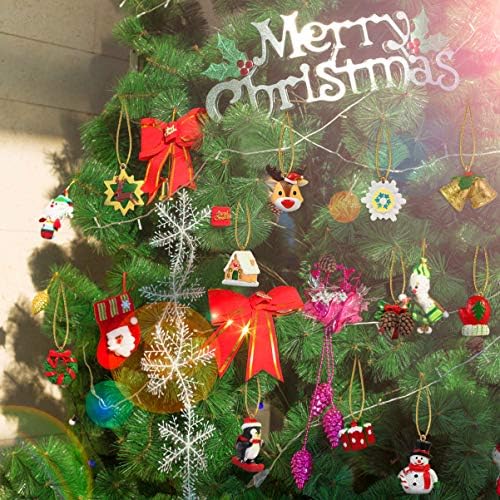 Stobok 24pcs Calendário de advento de Natal Ornamentos pendurados, 2021 Calendário de contagem regressiva de 24 dias de Natal