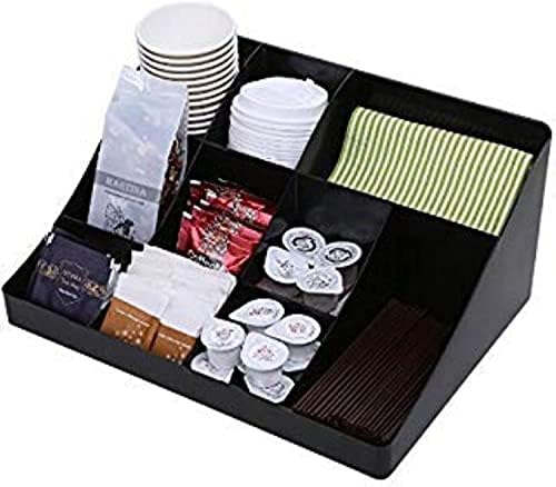 Vencer cuby breakroom 10 compartimento do compartimento, organizador de café e saquinho de chá, preto, VCO-001