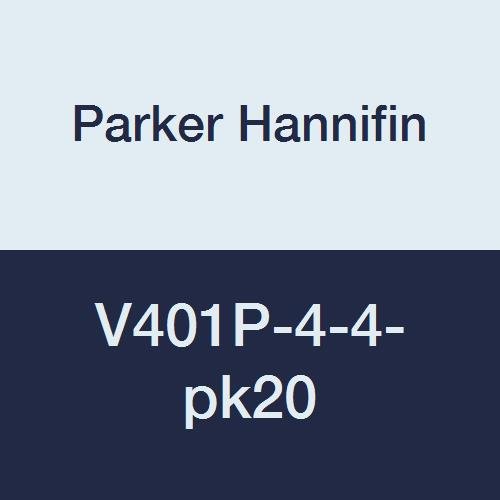 Parker Hannifin V401P-4-4-PK20 Série V401P Coloque de plugue de solo, 1/4 de cachimbo masculino x 1/4 de cachimbo macho