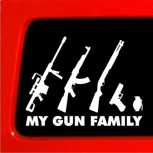 Conexão de adesivos | Minha família de figuras de bastão de armas | Adesivo de pára -choques para carro para carro, caminhão, janela,