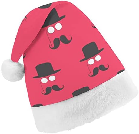 Bigode e chapéu de jogador de chapéu de Natal Princhamento macio Papai Noel Função engraçada para a festa festiva do