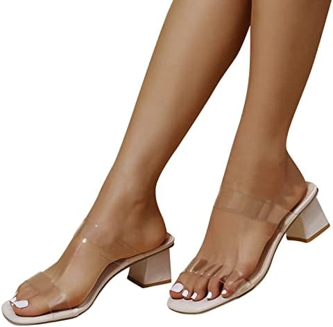 Mulheres deslizamentos de deslizamentos de verão feminino moda de verão pérola transparente pvc sandals de salto alto e chinelos