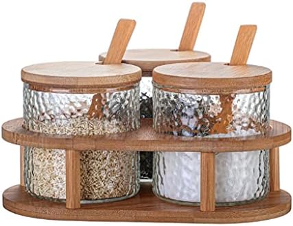 Klhhg Tempero Jar Tempero Jar Bowl com tampa e colher