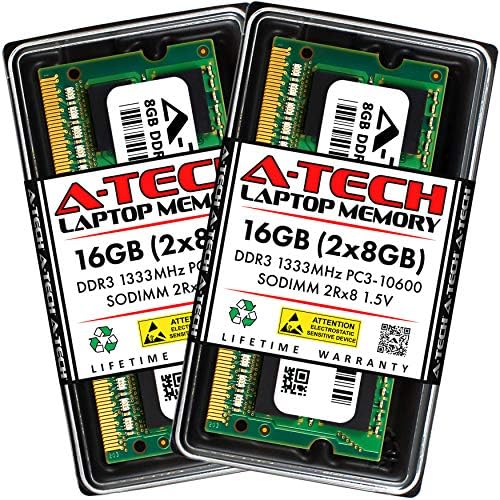 A-Tech 16GB Kit Memory Ram para Acer Aspire V5-122P-0880-DDR3 1333MHz PC3-10600 NON ECC SO-DIMM 2RX8 1.5V-Laptop e notebook
