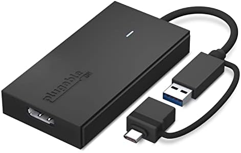 Plugable USB C para DisplayPort adaptador, adaptador de gráficos de vídeo universal para Macs e Windows USB 3.0 e
