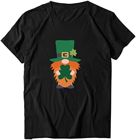 Tshirt do dia de São Patrício feminino Shamrock Funny Crewneck de grandes dimensões, roupas irlandesas