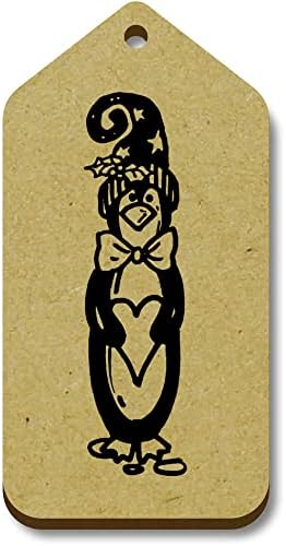 Azeeda 10 x 'Heart Penguin' 66mm x 34mm Tags de presente