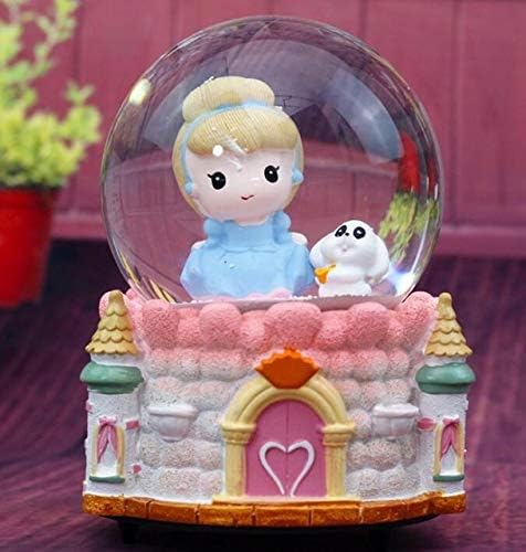 Zamtac Creative Home Decoration Decoration Student Presente com lâmpada girando o Crystal Ball Cartoon Princess Music Box