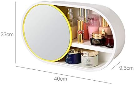 Caixa de armazenamento cosmética de Anncus Mount Mouged espelho um punção de penteado de penteado de banheiro banheiro para