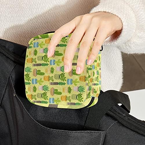 Cacto em vasos de cactos Belas bolsas menstruais para a escola, os tampões coletam bolsa para mulheres meninas, sacos de descarte de guardana