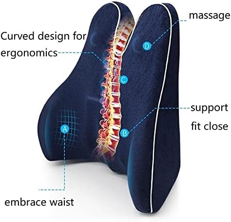 CZDYUF BIG CADEIRA travesseiro de travesseiro ortopédico Cadeira de almofada Backrest Memória Espuma lombar de dor lombar Colo