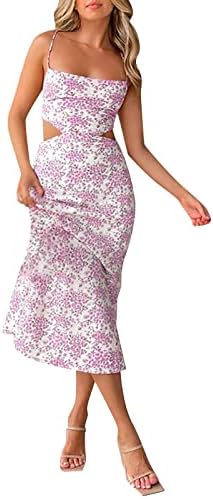 Vido de bolso do pescoço Vestido feminino Sexy Busto fino mostrando uma garota gostosa de cintura de design vazio vestido floral vestidos de camisa fofa