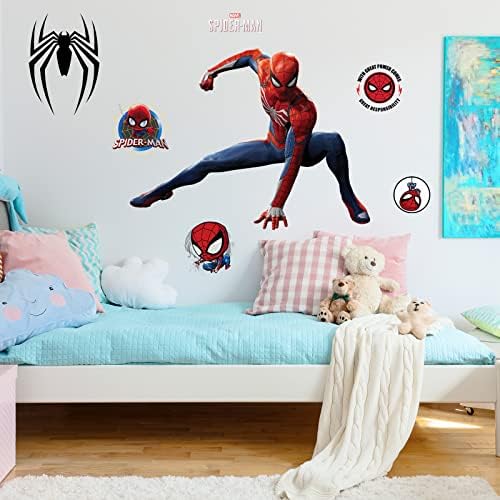 Nordid Spiderman Decalques de parede Adesivos de parede infantil para crianças quarto de sala de estar decoração de