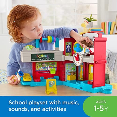 Fisher-Price Little People Costa Playset Friendly School Musical Toy com figuras e acessórios para maiores de 1 ano [ exclusivo]