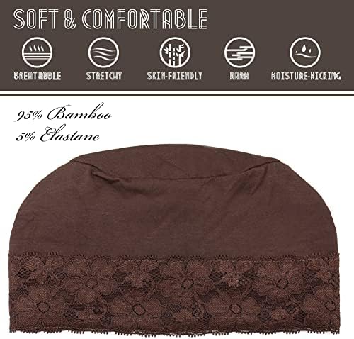 Girando de bambu Sleep Beanie Bap Head Cheftings for Women Hair Loss