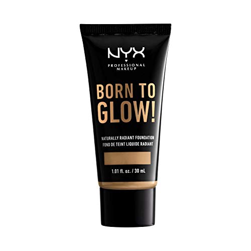Maquiagem profissional NYX nascida de Glow Naturalmente Radiant Foundation, Cobertura Média - bege bege