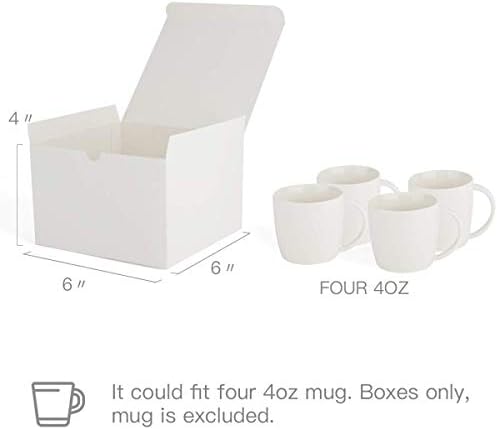 Mesha 6x6x4 '' Caixas de presente brancas, caixa de proposta de dama de honra de 50 pacote de fáceis, papel reciclado