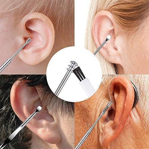 7 PCS Pick Ear Pick, Betybedy Ferramenta de limpeza de orelha, kit de remoção de cera de curete de orelha com uma