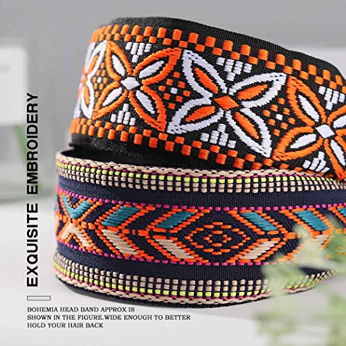 Bandas de cabeça largas coridy alongam bandas de cabelo boho bordados bordados de cabelo africano de aro de cabelo elegante para mulheres