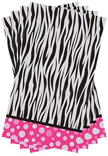 Festa! Toalhas de hóspedes de 2 bufas Buffet Hostess Paper Guardy - Polka Dot Zebra Stripes 16 ct