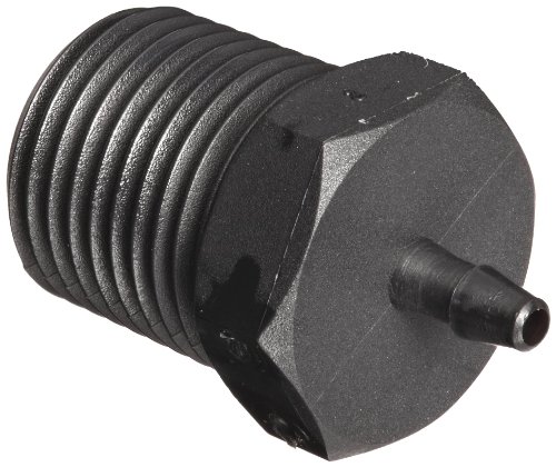 Valor Plastics 1/8-27 a 1/16 Conector Barb 7/16 Nylon Black Hex Black