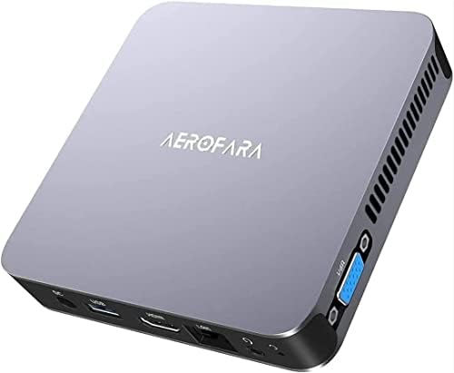 Aerofara Mini PC Windows 11 Pro Aero 2 Pro Desktop Computers com Intel 11th Celeron N5105 Processador 8 GB RAM 512 GB SSD, gráficos