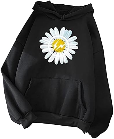 Akklian Graphic Sunflower Print Hoodies Sweodshirts