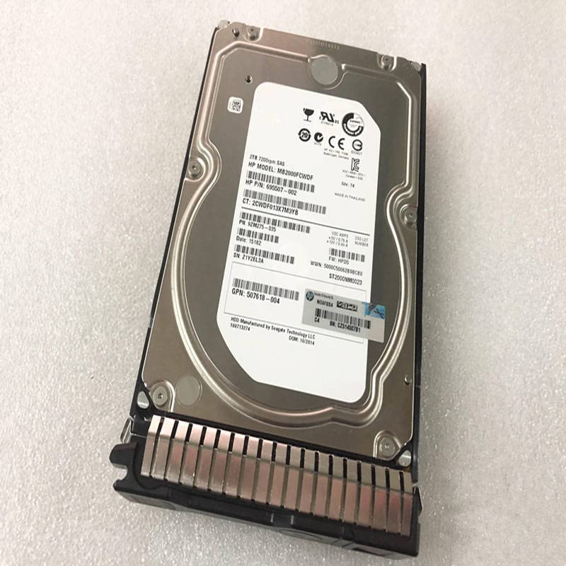 HDD Midty para G8 G9 2TB 3,5 SAS 6 GB/S 64MB 7200RPM PARA HDD interno para HDD de servidor para 653948-001 652757-B21