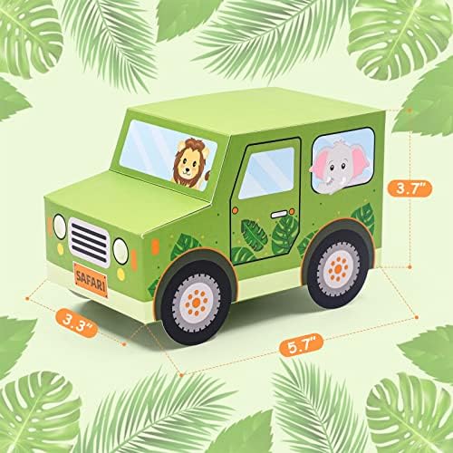Jungle Party Favor Caixas Caixas de Partido Safari Caixas de tratamento em forma de caminhão para crianças meninos meninas feliz