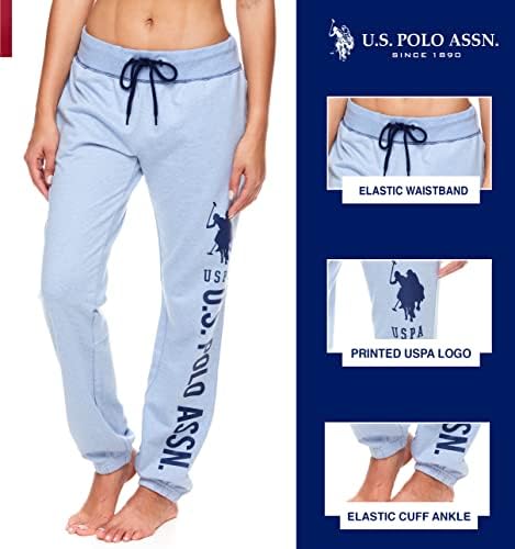 U.S. Polo Assn. Pistas de moletom para mulheres essenciais - Sweats de Terry French Terry French