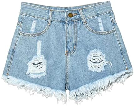 Miashui 20w Calça feminina Mulheres rasgadas de cintura alta calça jeans Jean Jean Bell Bottom Pants for Women High
