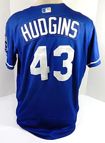 Kansas City Royals Chris Hudgins #43 Game usado Jersey Blue Ext St BP 48 DP39052 - Jogo usado MLB Jerseys