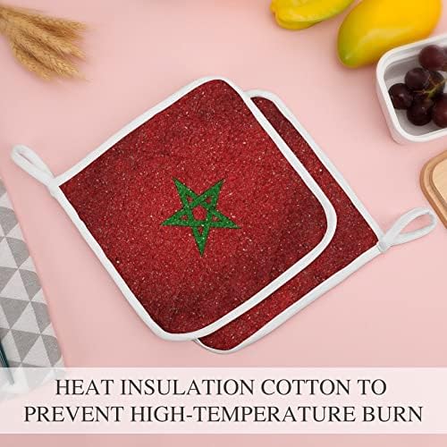 Bandeira nacional dos portadores de maconha de Marrocos 8x8 PADs quentes resistentes ao calor Proteção de desktop para cozinhar