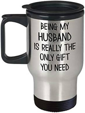 Marido viajar caneca da esposa Anniverso engraçado Valentines Cup é meu marido 14 oz de canecas de café em aço inoxidável para homens