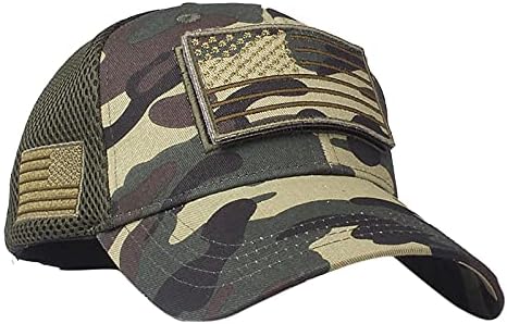 Camo American Flag Patch Hat Hat Baseball Caps Retro vintage lavado