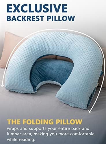 Pillow insen de leitura, travesseiro traseiro para sentar na cama para ler, enfermagem e relaxar, ler travesseiro para adultos,