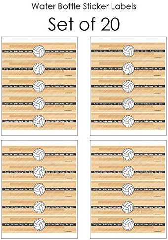 Bump, Set, Spike - Vôlei - Chá de bebê ou festas de aniversário Rótulos de adesivos de garrafa de água - Conjunto de 20