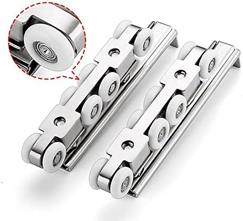 MXJYFC 2pcs rodas de porta deslizantes Rolos de porta de aço inoxidável pesado Janela de aço de aço multi-roda Multi-Wheel