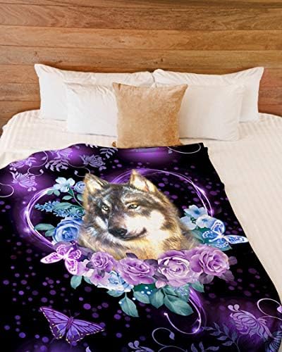 Zenladen Blanket King Size, cobertor aconchegante, eu amo cobertores de bebê lobos para meninas, peludos e personalizados