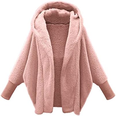 Qfvzhy feminino de tamanho de tamanho ousado de outono/inverno Moda de cor sólida de luva comprida macush jacket com capuz de inverno de inverno