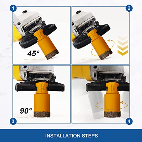 Diamond Bits Bits, 2pcs 4/5 1-3/8 polegada SAW Diamond Hole com rosca de 5/8 -11 compatível com Dewalt Milwaukee Makita Grinder, Bit