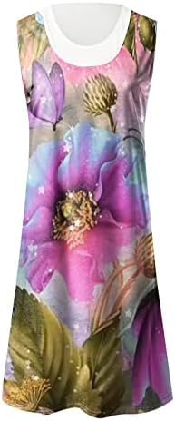 Ayaso feminino de duas peças de duas peças Crew pescoço vestido de estampa floral com estampa floral casual praia